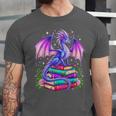 Fantasy Dragon Reading Books Bookworm Unisex Jersey T-Shirt
