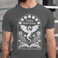 Fantasy Drama Tragedy Dragon Book Magic Gothic Moon Phases Unisex Jersey T-Shirt