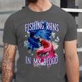 Fishing Runs In My Blood Introvert Hobby Antisocial Unisex Jersey T-Shirt Fishing Runs In My Blood Introvert Hobby Antisocial Unisex Jersey T-Shirt