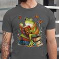 Frog & Toad Fishing Vintage Classic Book Frog Reading Book Unisex Jersey T-Shirt Frog & Toad Fishing Vintage Classic Book Frog Reading Book Unisex Jersey T-Shirt