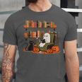 Ghost Library Reading Books Halloween Men Women Kids Unisex Jersey T-Shirt Ghost Library Reading Books Halloween Men Women Kids Unisex Jersey T-Shirt