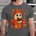 Ghost Reading Book Lovers Autumn Fall Halloween Unisex Jersey T-Shirt Ghost Reading Book Lovers Autumn Fall Halloween Unisex Jersey T-Shirt
