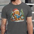 Gingerbread Reading Book Lovers Christmas Bookworm Librarian Unisex Jersey T-Shirt
