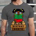 Girl Kid Reading Book Black History Month Bookworm Unisex Jersey T-Shirt