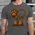 Girl Who Loves Dogs & Books Heart Dog Lover Reader Reeding Unisex Jersey T-Shirt Girl Who Loves Dogs & Books Heart Dog Lover Reader Reeding Unisex Jersey T-Shirt
