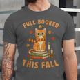 Halloween Fully Booked This Fall Book Ginger Cat Reading Unisex Jersey T-Shirt Halloween Fully Booked This Fall Book Ginger Cat Reading Unisex Jersey T-Shirt