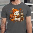 Halloween Ghost Reading Book Lovers Coffee Girl Women Unisex Jersey T-Shirt Halloween Ghost Reading Book Lovers Coffee Girl Women Unisex Jersey T-Shirt