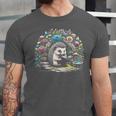 Hedgehog Reading Book Lake Scenery Reading Unisex Jersey T-Shirt