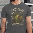 On My Way To Hoard Books And Cause Chaos Tom Foolery Frog Unisex Jersey T-Shirt