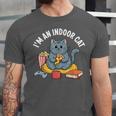 I'm An Indoor Cat Introvert Pizza Popcorn Book Gamer Cat Unisex Jersey T-Shirt