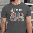 I'm OK Books Pile Books Stack Bibliophile Bookisk Unisex Jersey T-Shirt I'm OK Books Pile Books Stack Bibliophile Bookisk Unisex Jersey T-Shirt