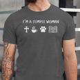 I'm A Simple Woman Jesus Coffee Dog Book Lover Christian Unisex Jersey T-Shirt I'm A Simple Woman Jesus Coffee Dog Book Lover Christian Unisex Jersey T-Shirt