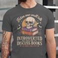Introverted But Willing To Discuss Books Cozy Aesthetic Unisex Jersey T-Shirt