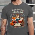 Its A Good Day To Read Book Cute Fox Sloth Owl Novel Reading Unisex Jersey T-Shirt Its A Good Day To Read Book Cute Fox Sloth Owl Novel Reading Unisex Jersey T-Shirt