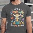 It's a Good Day To Read a Book Cute Giraffe Unisex Jersey T-Shirt