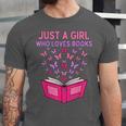 Just A Girl Who Loves Books Butterflies Reading Unisex Jersey T-Shirt