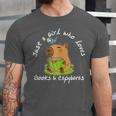 Just a Girl Who Loves Books And Capybaras Unisex Jersey T-Shirt