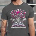 Just a Girl Who Loves Books Reading Book Butterfly Bookworm Unisex Jersey T-Shirt Just a Girl Who Loves Books Reading Book Butterfly Bookworm Unisex Jersey T-Shirt