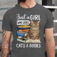 Just a Girl Who Loves Cats And Books Unisex Jersey T-Shirt