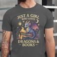Just a Girl Who Loves Cute Dragons And Books Unisex Jersey T-Shirt Just a Girl Who Loves Cute Dragons And Books Unisex Jersey T-Shirt