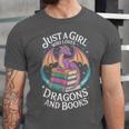 Just A Girl Who Loves Dragons And Books Fantasy Reader Unisex Jersey T-Shirt
