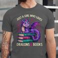 Just a Girl Who Loves Dragons And Books Reading Unisex Jersey T-Shirt