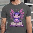 Kawaii Axolotl Cute Axolotls Reading Book Unisex Jersey T-Shirt