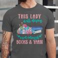 THIS LADY Will Never Own Enough BOOKS & YARN Unisex Jersey T-Shirt
