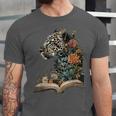 Leopard Book Flower Unisex Jersey T-Shirt Leopard Book Flower Unisex Jersey T-Shirt
