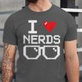 I Love Nerds I Heart Nerds For Science Book Knowledge Geeks Unisex Jersey T-Shirt I Love Nerds I Heart Nerds For Science Book Knowledge Geeks Unisex Jersey T-Shirt