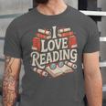 I Love Reading Books Literature Enthusiast Fun Unisex Jersey T-Shirt