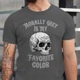 Morally Grey Is My Favorite Color Bookish Skull Unisex Jersey T-Shirt