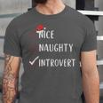 Nice Naughty Introvert List Christmas Introvert Unisex Jersey T-Shirt Nice Naughty Introvert List Christmas Introvert Unisex Jersey T-Shirt