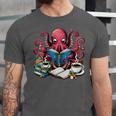 Octopus Reading Book Coffee Lover Bookaholic Bookworm Reader Unisex Jersey T-Shirt
