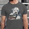 Old English Sheepdog Books Reading Dog Breed Graphic Unisex Jersey T-Shirt