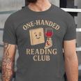One-Handed Reading Club Smutty Book Lover Unisex Jersey T-Shirt One-Handed Reading Club Smutty Book Lover Unisex Jersey T-Shirt