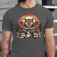 Owl Reading Books Book Library Bookworm Unisex Jersey T-Shirt
