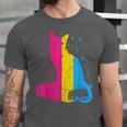 Pansexual Pride Celestial Cat Sitting Book LGBTQ Pan Colors Men Women Unisex Jersey T-Shirt Pansexual Pride Celestial Cat Sitting Book LGBTQ Pan Colors Men Women Unisex Jersey T-Shirt