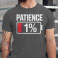 Patience 1 Battery Low Mood Tired Introvert Humor Unisex Jersey T-Shirt Patience 1 Battery Low Mood Tired Introvert Humor Unisex Jersey T-Shirt