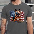 Patriotic German Shepherd Dog Books Baseball American Flag Unisex Jersey T-Shirt