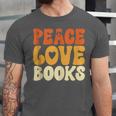 Peace Love Books Men Women Unisex Jersey T-Shirt