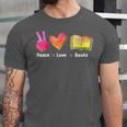 Peace Love Books Reader Librarian Library Book Unisex Jersey T-Shirt