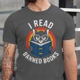 I Read Banned Books For Men Women Cat Banned Books Unisex Jersey T-Shirt I Read Banned Books For Men Women Cat Banned Books Unisex Jersey T-Shirt