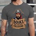 Read Book Reader Library Reading Librarian Pirate Bookworm Unisex Jersey T-Shirt