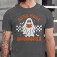 Read More Books Cute Ghost Reading Book Teacher Halloween Unisex Jersey T-Shirt