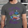 Read More Books Floral Book Reader Art Reading Lover Quote Unisex Jersey T-Shirt