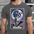 The Reader Tarot Card Reading Skeleton Skull Book Lover Unisex Jersey T-Shirt The Reader Tarot Card Reading Skeleton Skull Book Lover Unisex Jersey T-Shirt