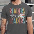 Readers Are Leaders Reading Book Lovers Teacher Women Kids Unisex Jersey T-Shirt