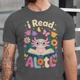 Reading Axolotl Book Lover Wildflowers Unisex Jersey T-Shirt