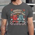 Reading Book Lover School Librarian Hooray It's Library Day Unisex Jersey T-Shirt